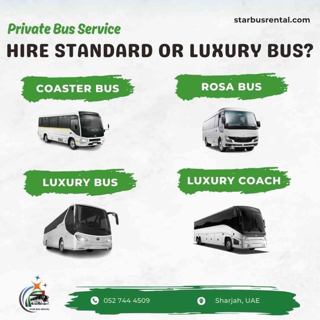 Private Bus Rental in Sharjah for Comfortable Group Travel