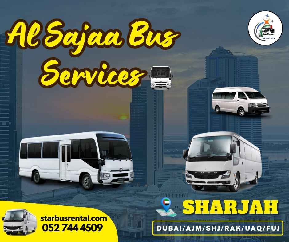 Bus rental in Al Sajaa Sharjah for staff transport, labor transport, and industrial area commuting